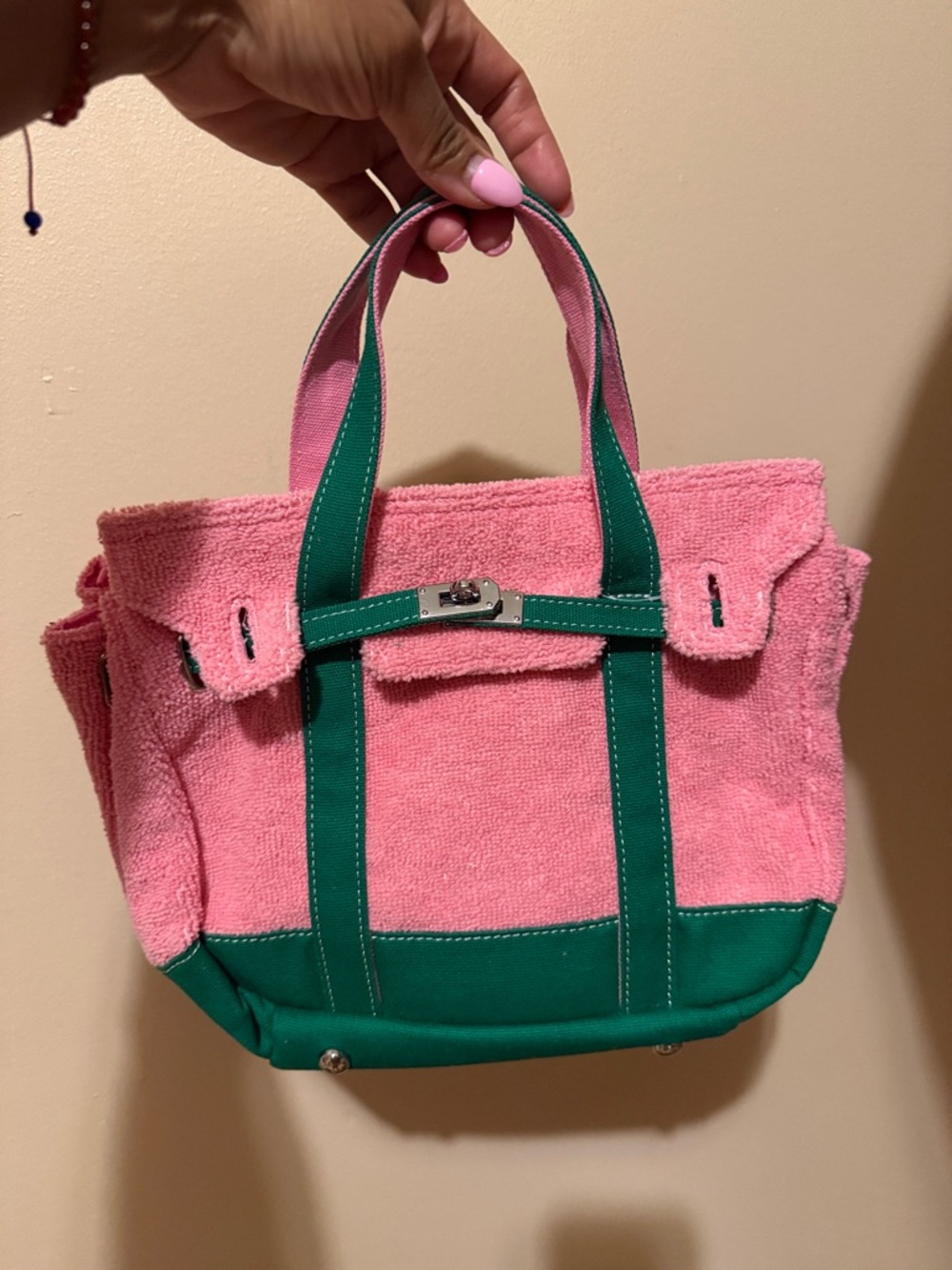 NEW Viral Sunwin Boatkin Pink and Green Mini Tote Bag - Womens Handbag